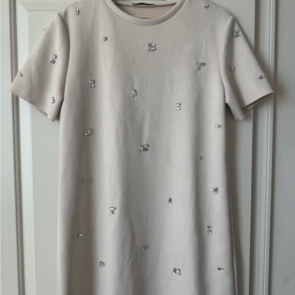 Zara Cream Short Sleeve dress